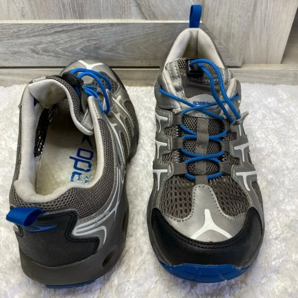 Speedo Sneakers Mens Gray and Blue Running Shoes Workout Sz 9